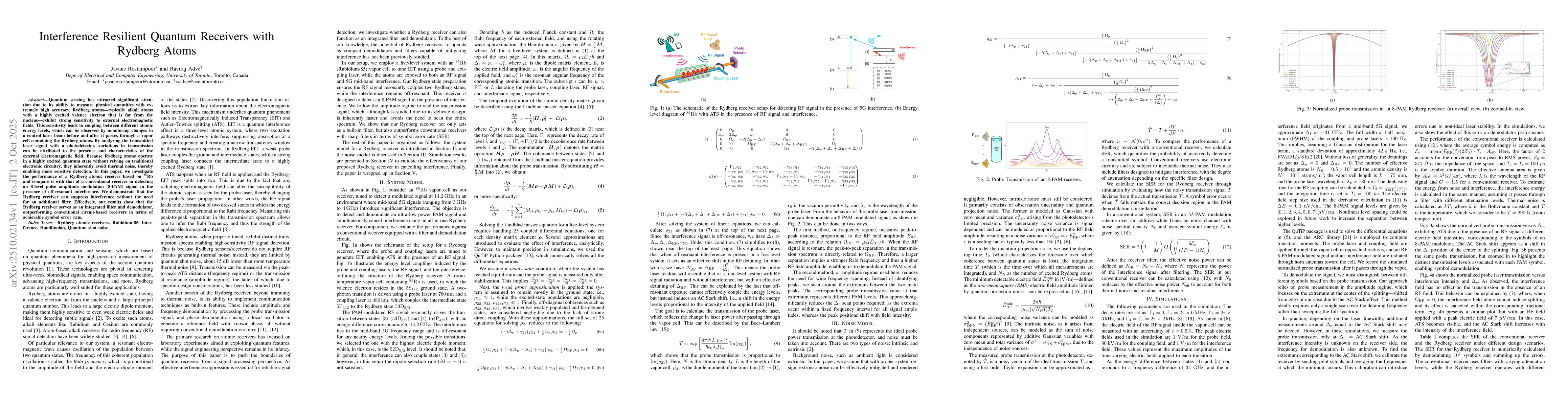 Thumbnail for Interference Resilient Quantum Receivers with Rydberg Atoms