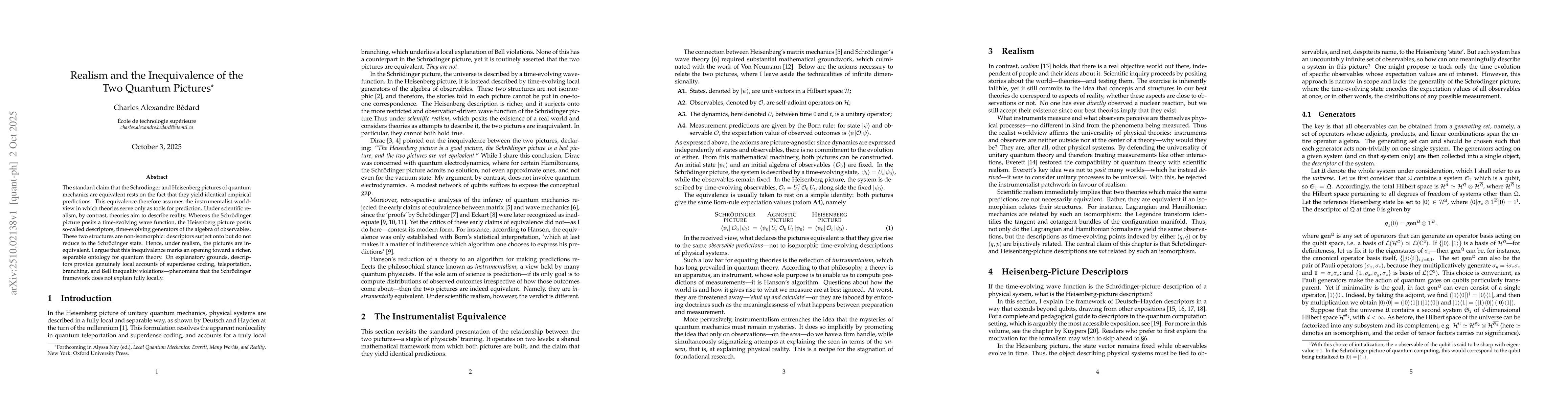 Thumbnail for Realism and the Inequivalence of the Two Quantum Pictures