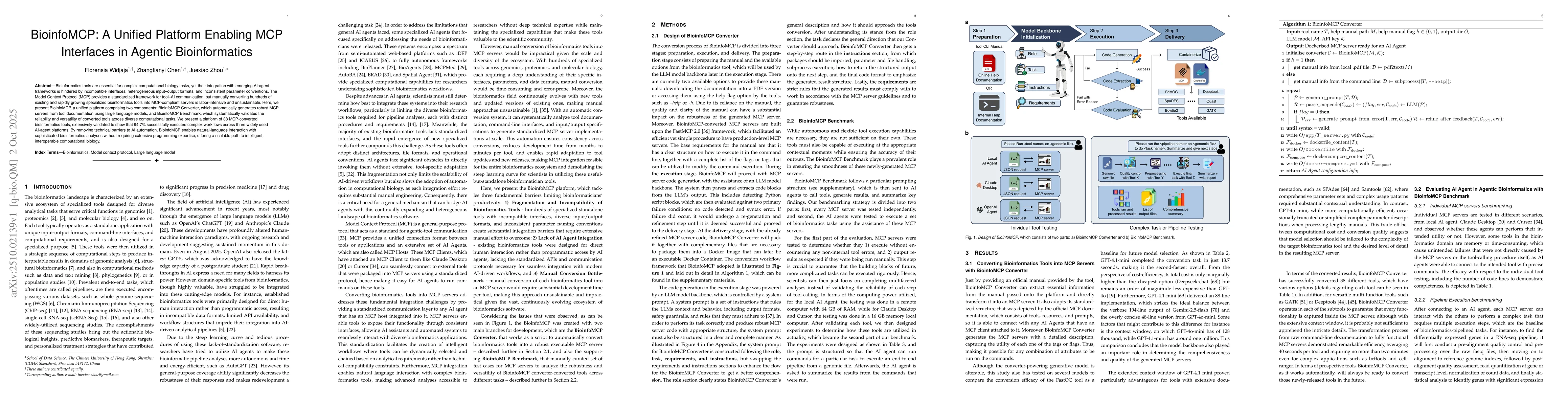 Thumbnail for BioinfoMCP: A Unified Platform Enabling MCP Interfaces in Agentic
  Bioinformatics