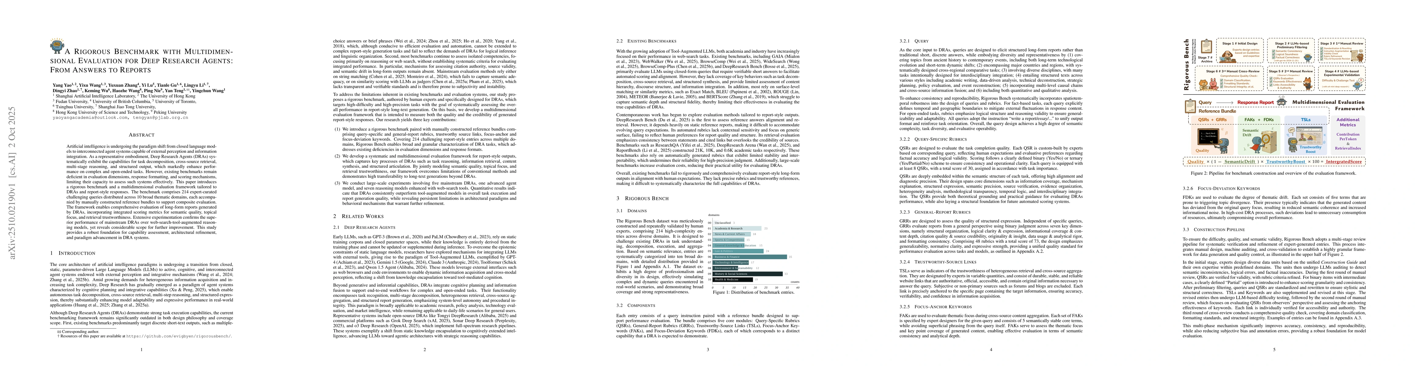 Thumbnail for A Rigorous Benchmark with Multidimensional Evaluation for Deep Research
  Agents: From Answers to Reports