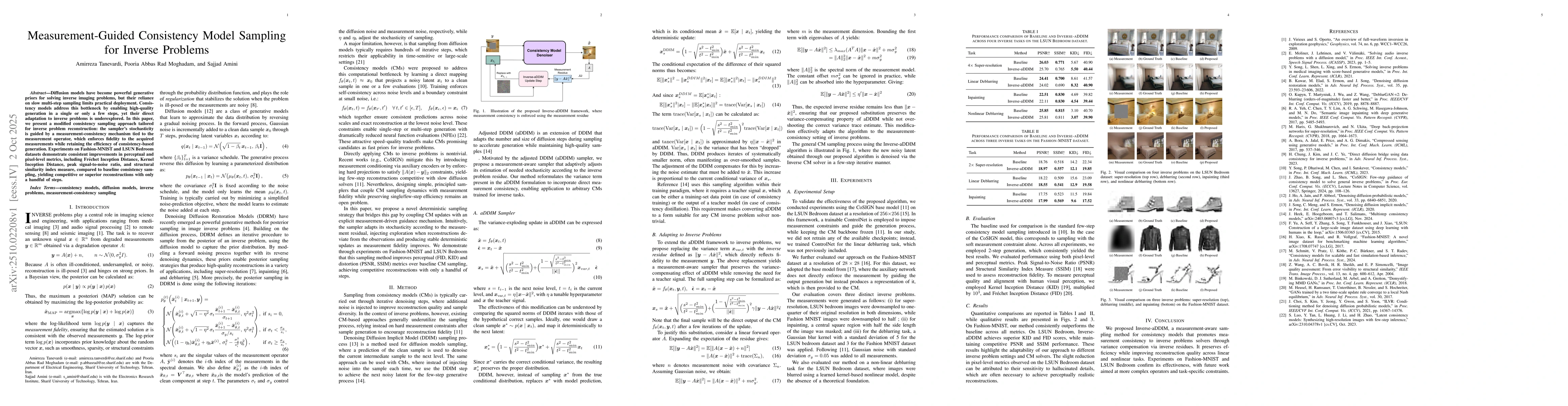 Thumbnail for Measurement-Guided Consistency Model Sampling for Inverse Problems