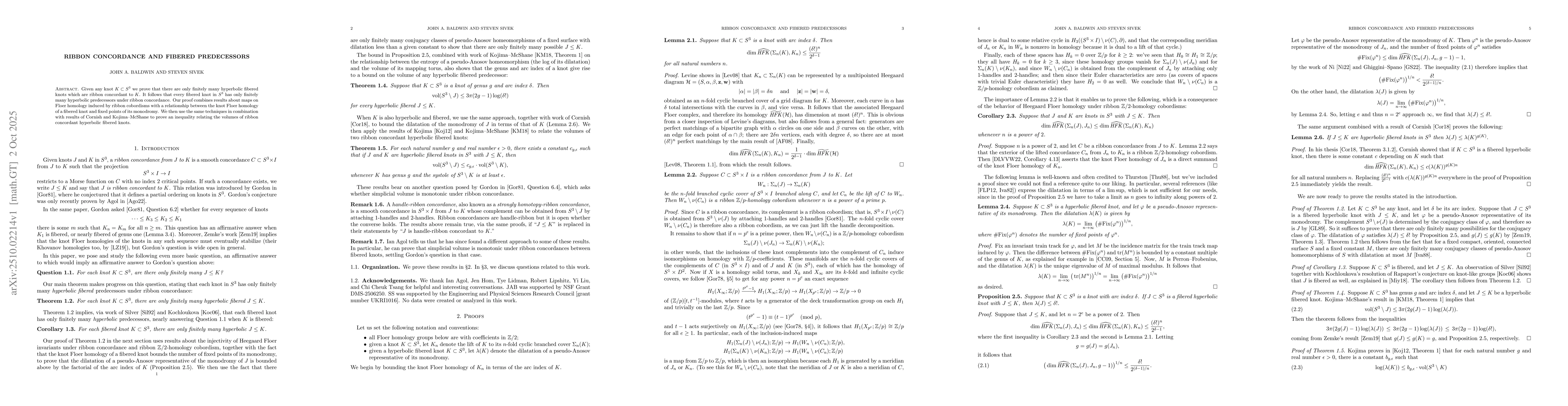 Thumbnail for Ribbon concordance and fibered predecessors