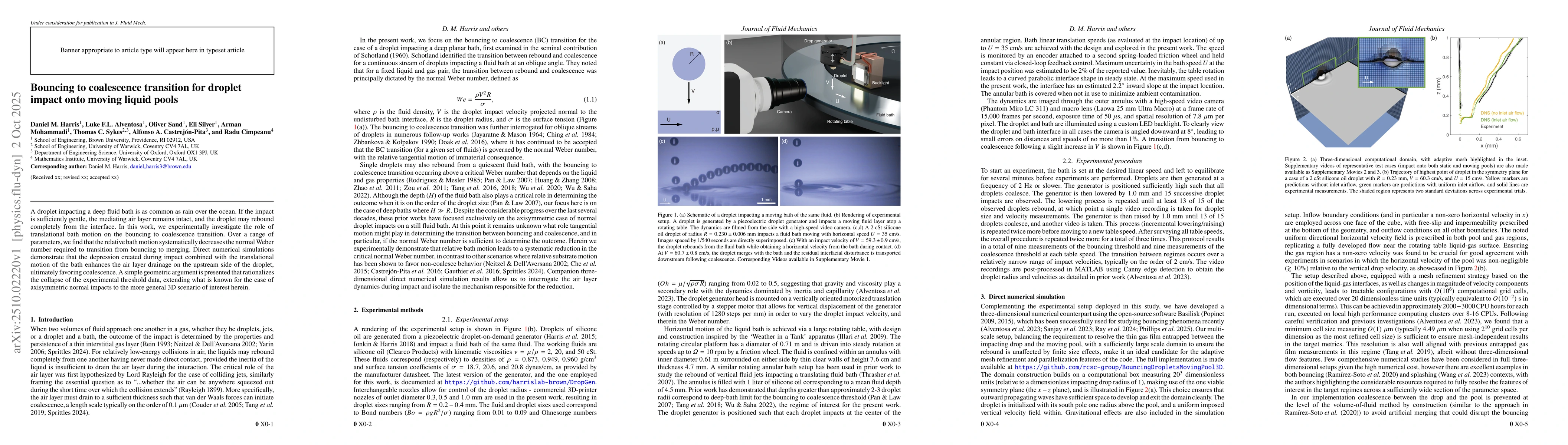 Thumbnail for Bouncing to coalescence transition for droplet impact onto moving liquid
  pools