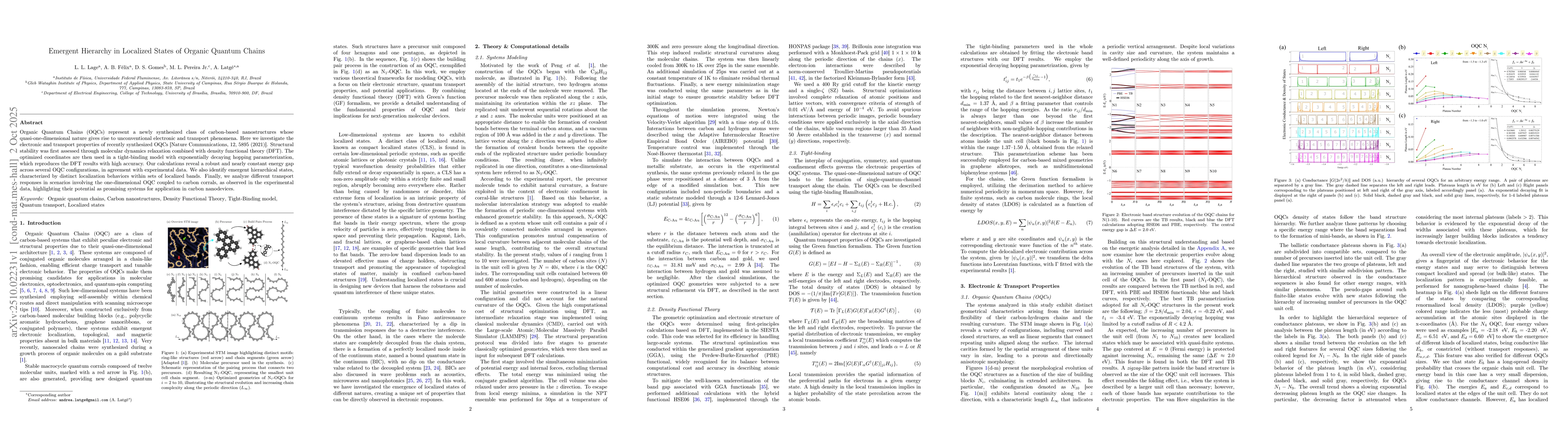 Thumbnail for Emergent Hierarchy in Localized States of Organic Quantum Chains