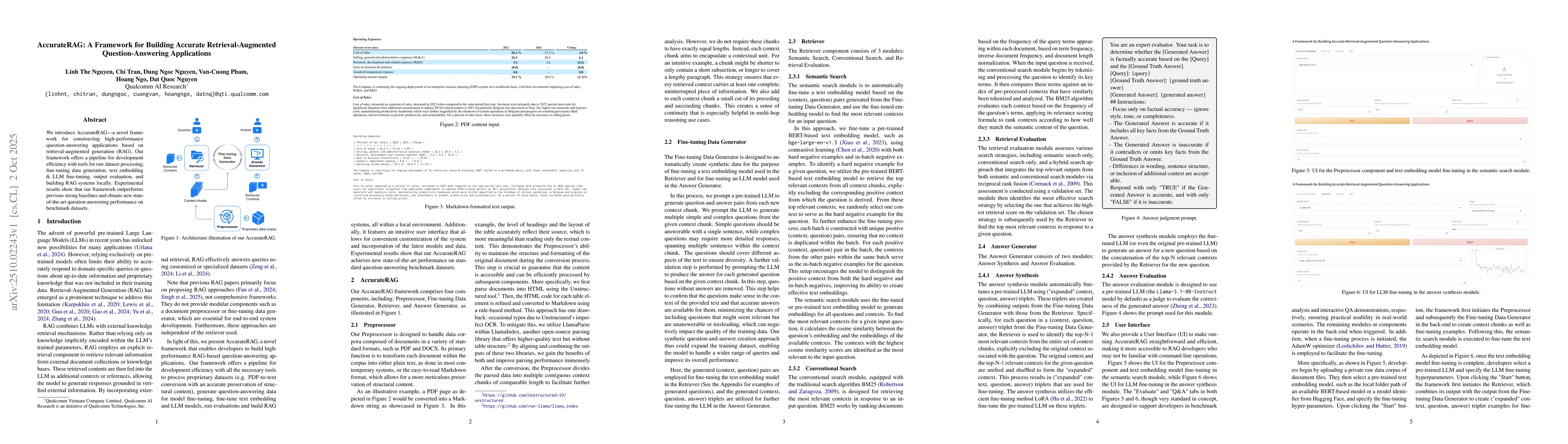 Thumbnail for AccurateRAG: A Framework for Building Accurate Retrieval-Augmented
  Question-Answering Applications