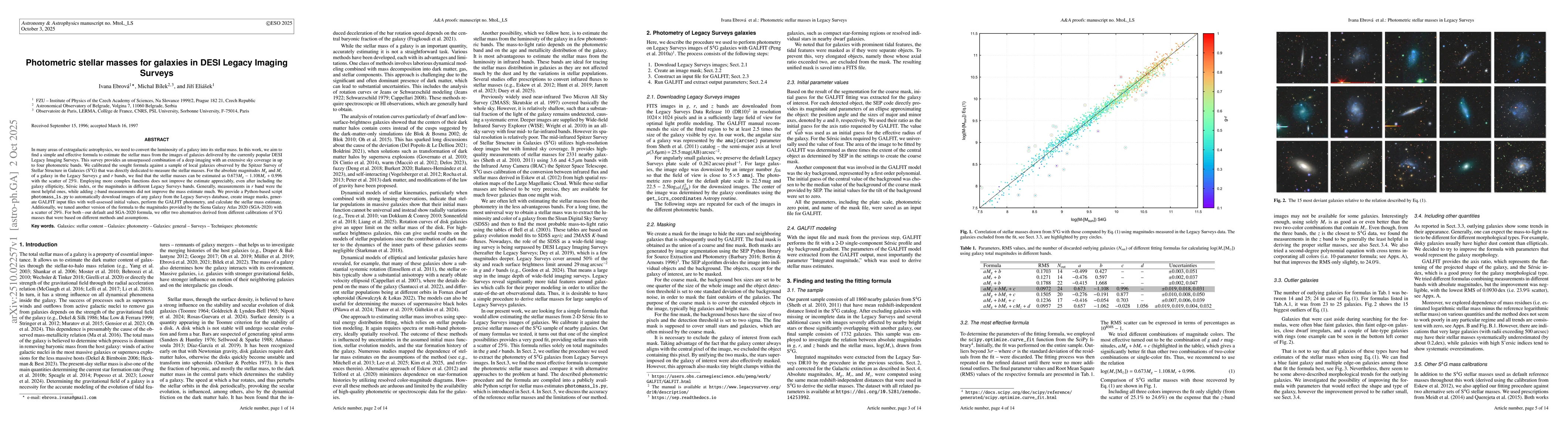 Thumbnail for Photometric stellar masses for galaxies in DESI Legacy Imaging Surveys