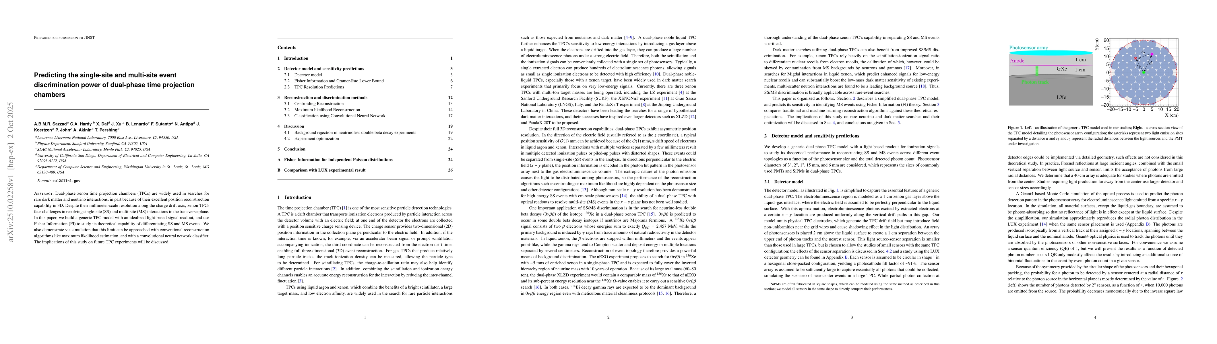 Thumbnail for Predicting the single-site and multi-site event discrimination power of
  dual-phase time projection chambers