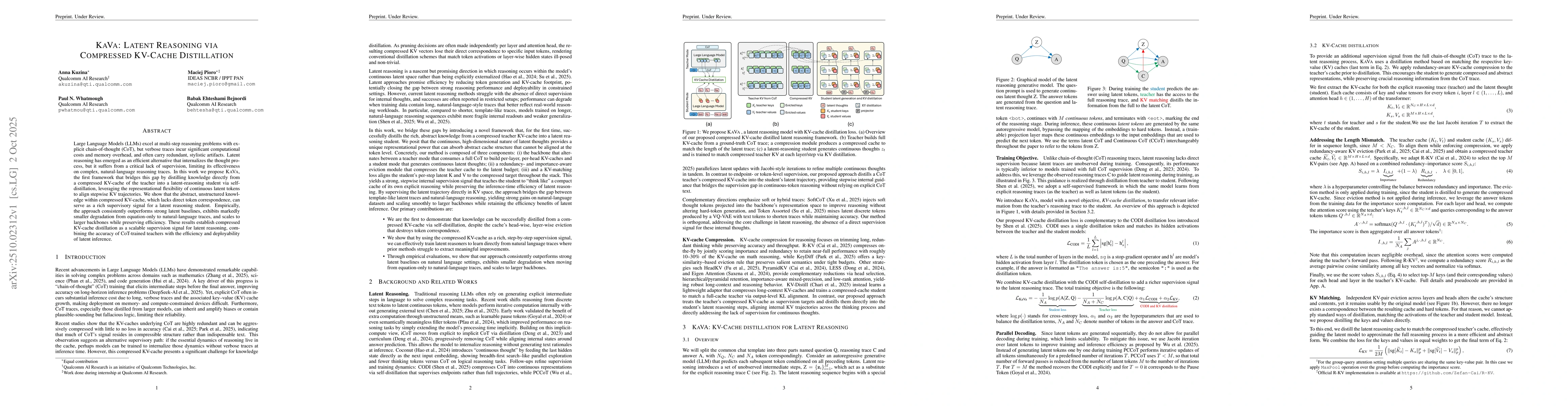 Thumbnail for KaVa: Latent Reasoning via Compressed KV-Cache Distillation