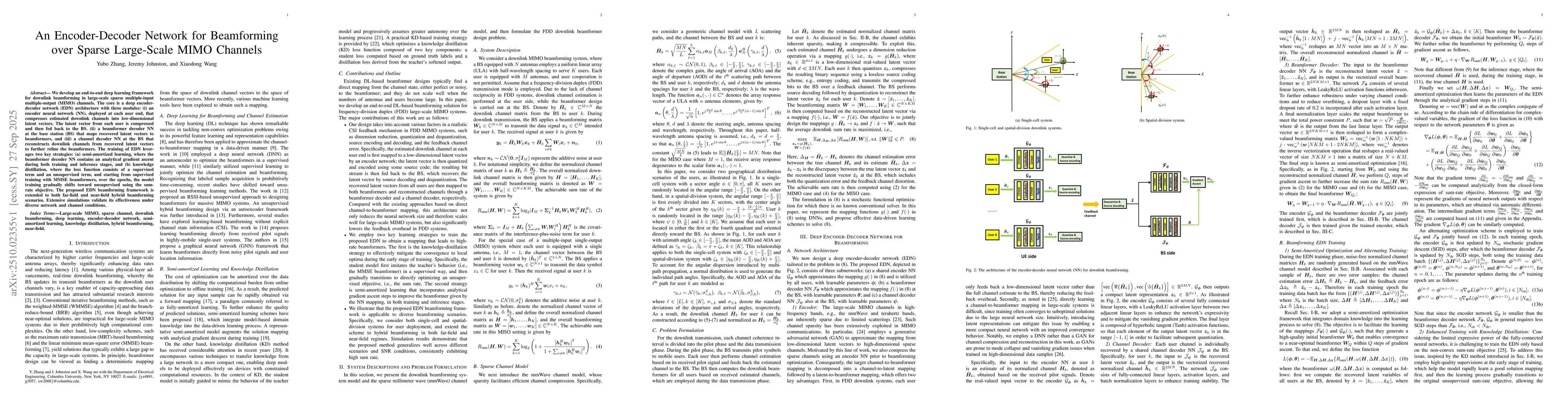 Thumbnail for An Encoder-Decoder Network for Beamforming over Sparse Large-Scale MIMO
  Channels