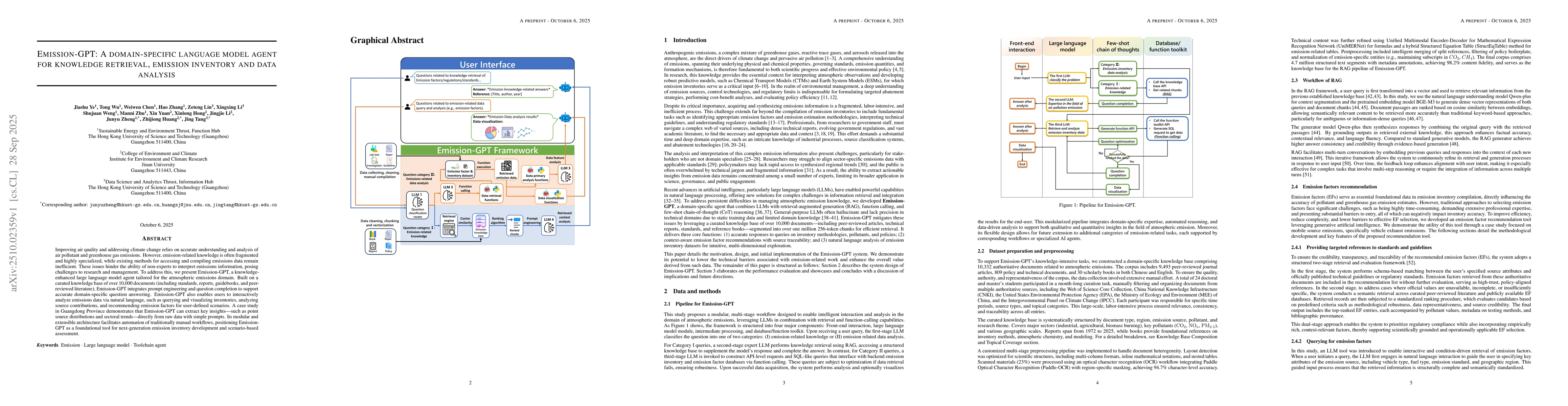 Thumbnail for Emission-GPT: A domain-specific language model agent for knowledge
  retrieval, emission inventory and data analysis