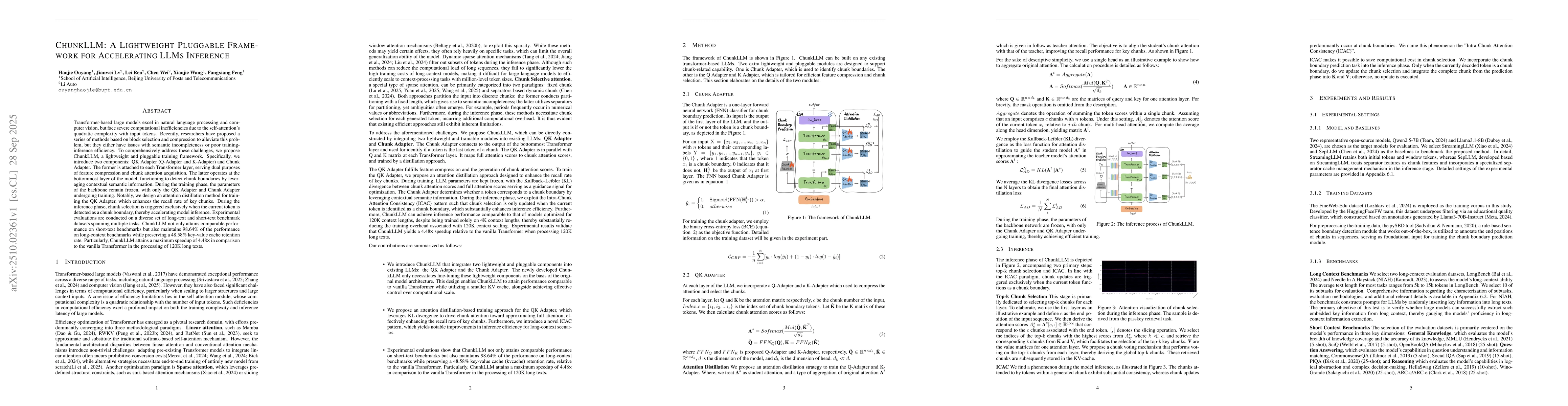 Thumbnail for ChunkLLM: A Lightweight Pluggable Framework for Accelerating LLMs
  Inference