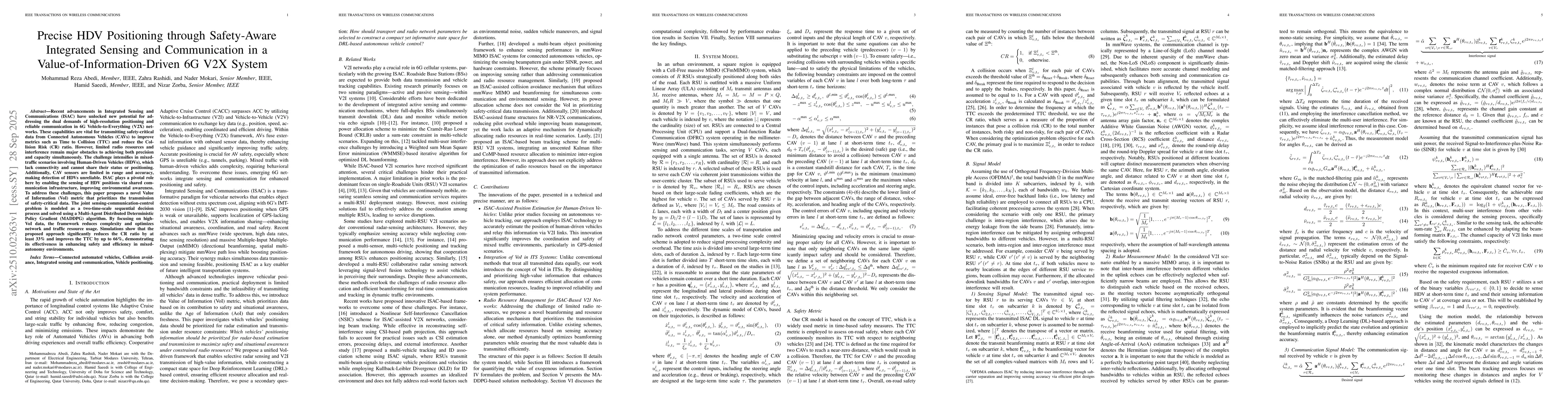Thumbnail for Precise HDV Positioning through Safety-Aware Integrated Sensing and
  Communication in a Value-of-Information-Driven 6G V2X System