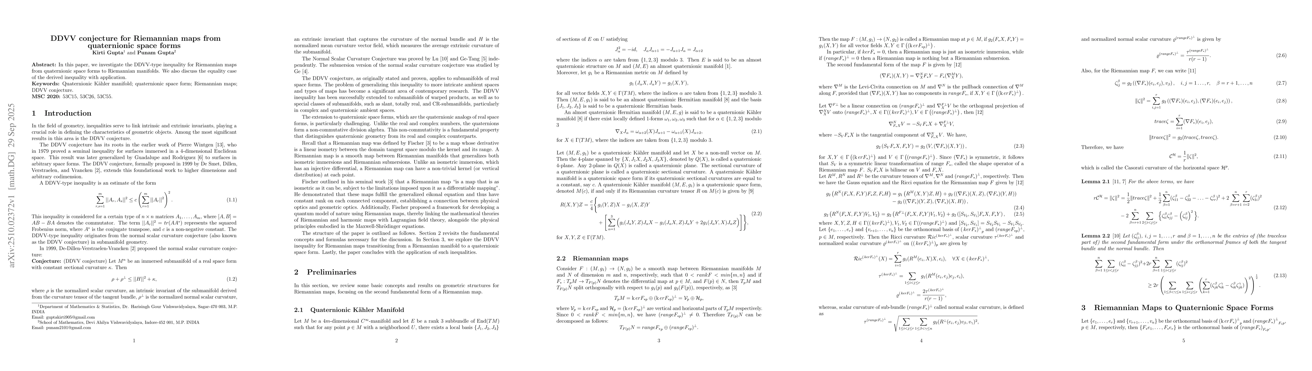 Thumbnail for DDVV conjecture for Riemannian maps from quaternionic space forms