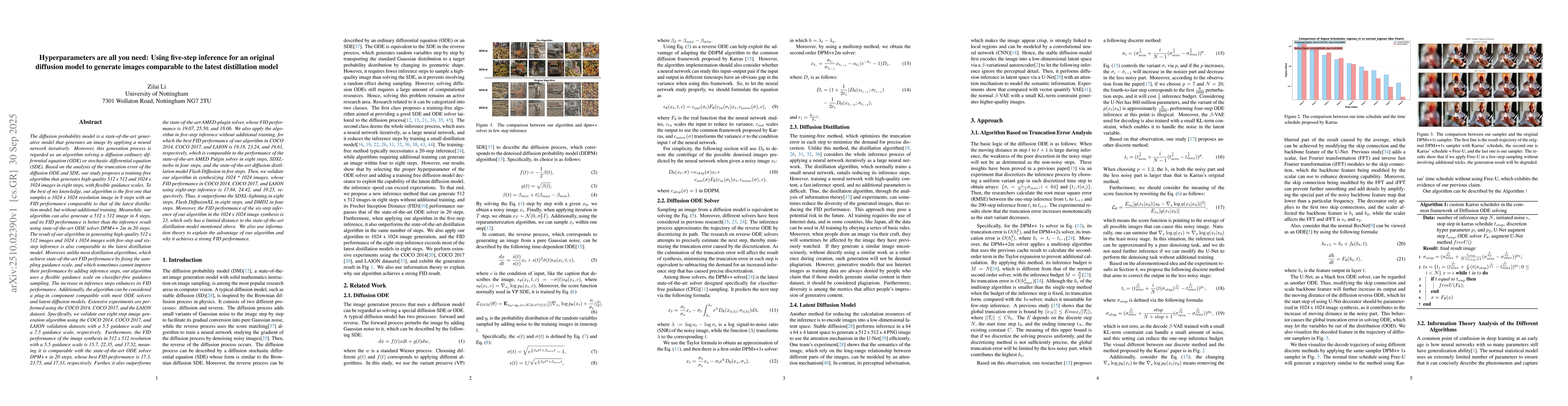 Thumbnail for Hyperparameters are all you need: Using five-step inference for an
  original diffusion model to generate images comparable to the latest
  distillation model