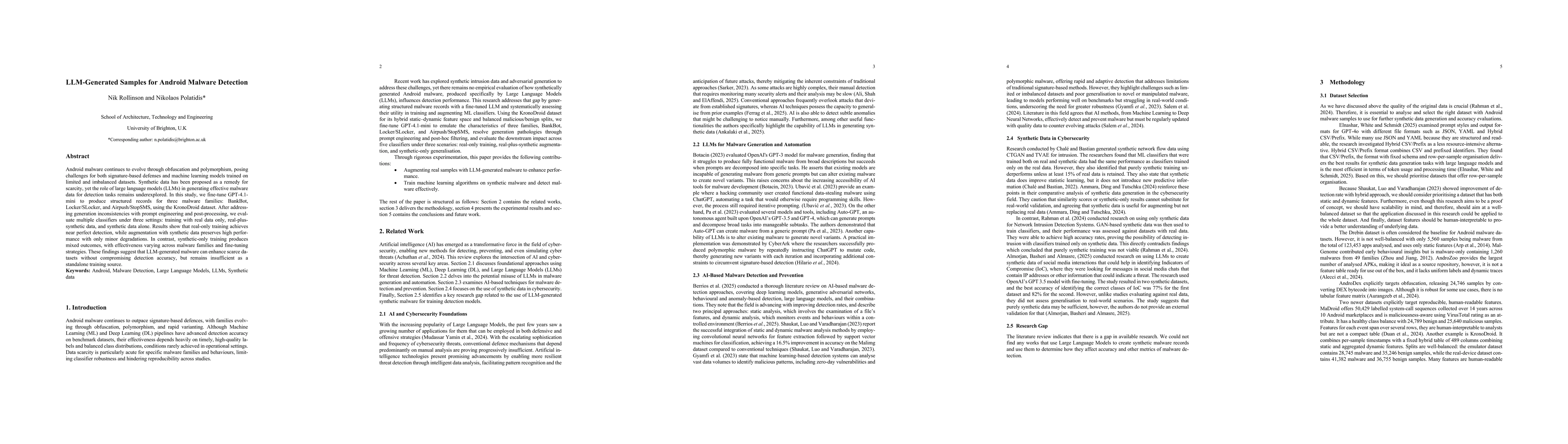 Thumbnail for LLM-Generated Samples for Android Malware Detection