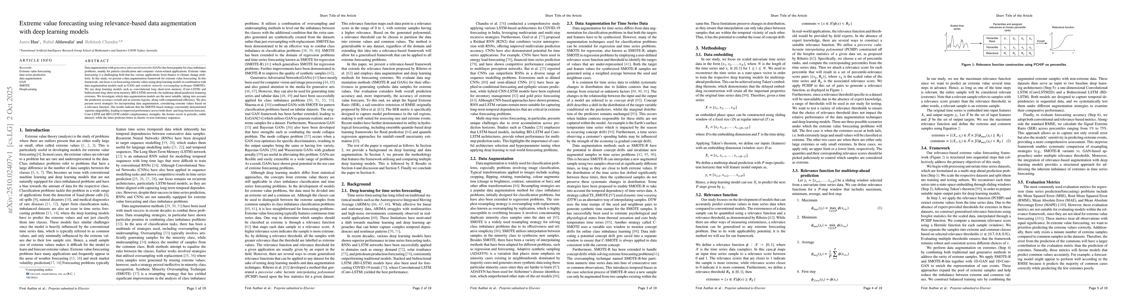 Thumbnail for Extreme value forecasting using relevance-based data augmentation with
  deep learning models