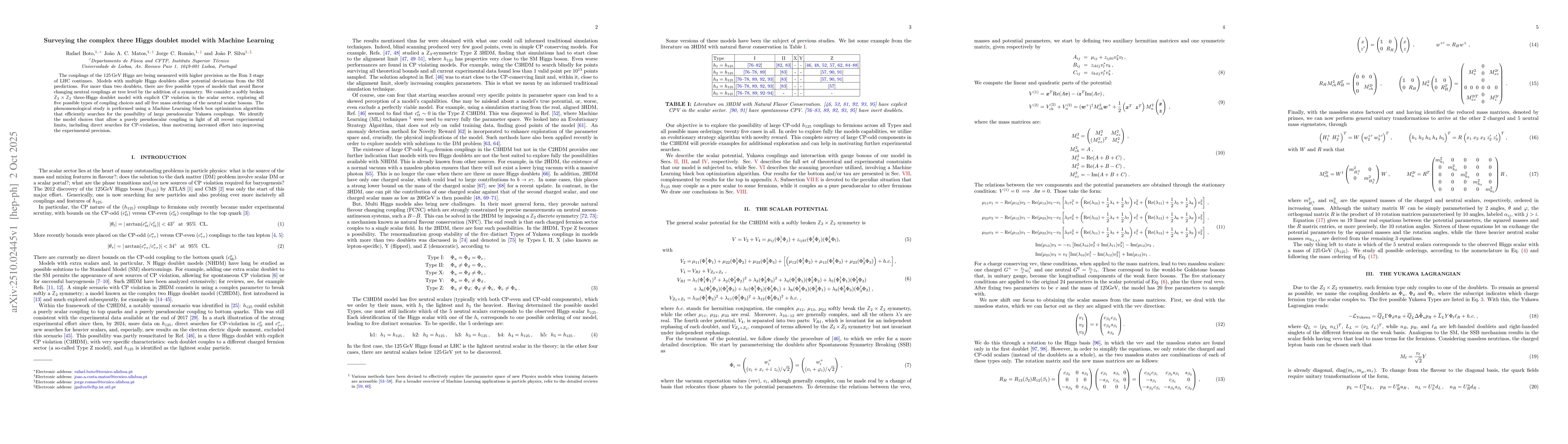 Thumbnail for Surveying the complex three Higgs doublet model with Machine Learning