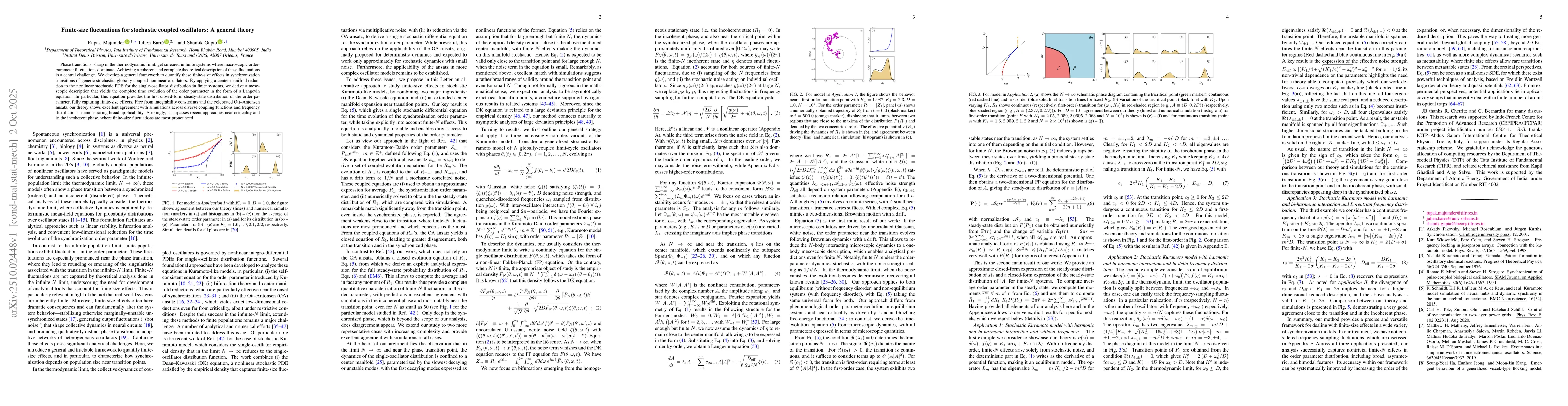 Thumbnail for Finite-size fluctuations for stochastic coupled oscillators: A general
  theory