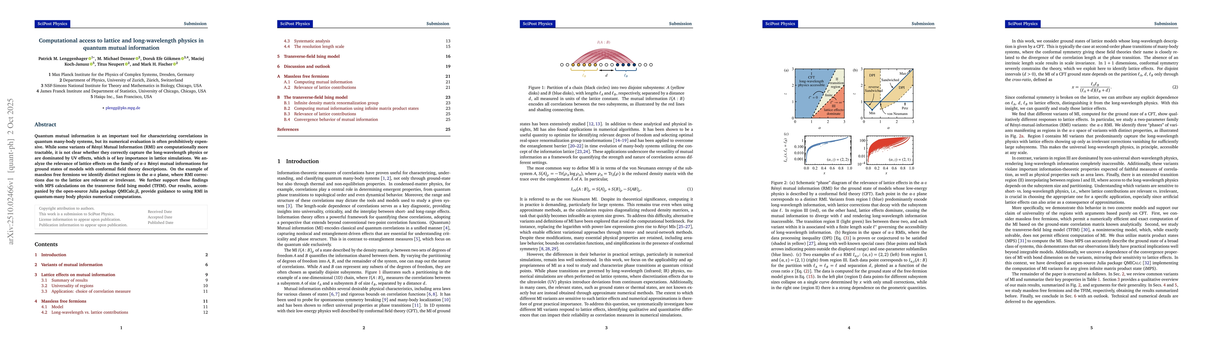 Thumbnail for Computational access to lattice and long-wavelength physics in quantum
  mutual information
