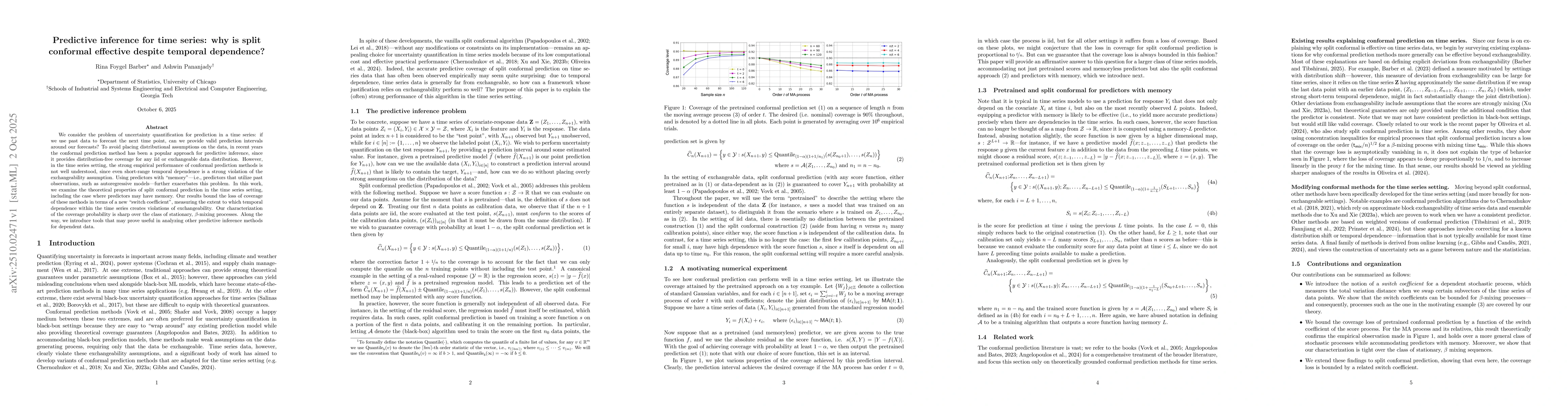 Thumbnail for Predictive inference for time series: why is split conformal effective
  despite temporal dependence?