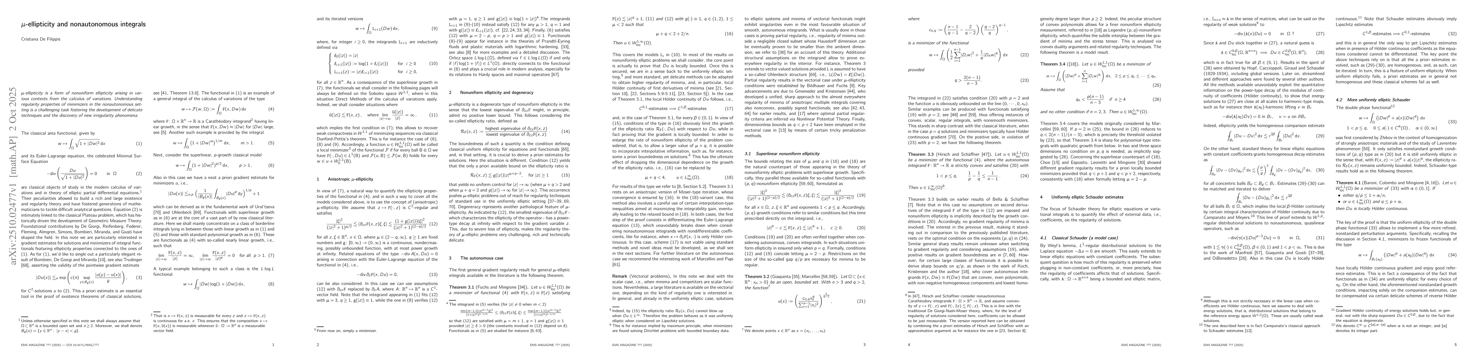 Thumbnail for $μ$-ellipticity and nonautonomous integrals