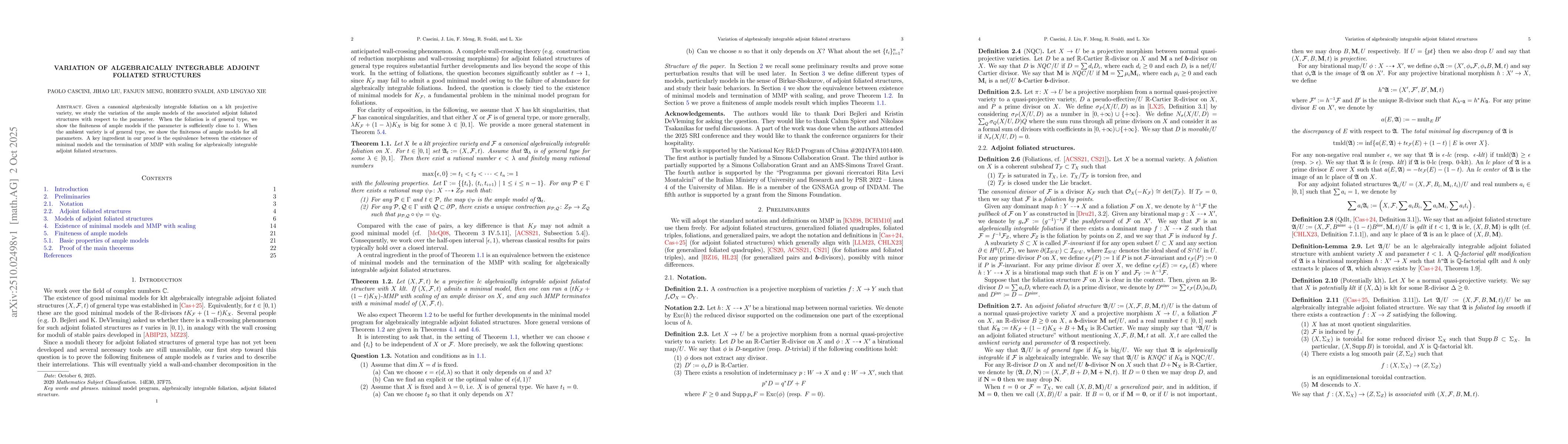 Thumbnail for Variation of algebraically integrable adjoint foliated structures