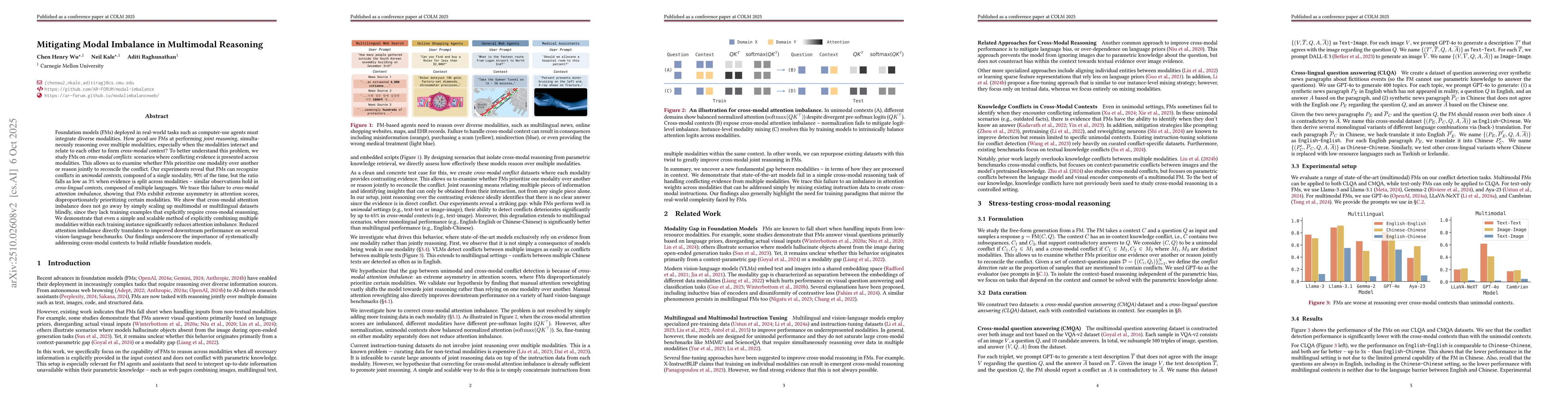 Thumbnail for Mitigating Modal Imbalance in Multimodal Reasoning