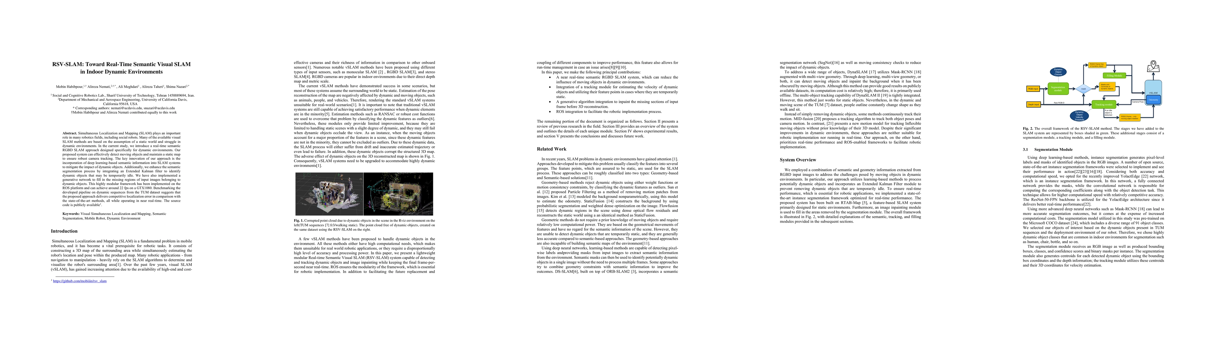 Thumbnail for RSV-SLAM: Toward Real-Time Semantic Visual SLAM in Indoor Dynamic
  Environments