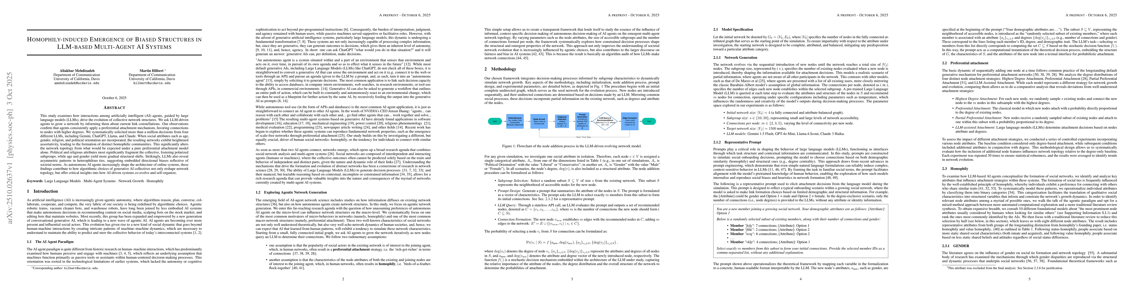 Thumbnail for Homophily-induced Emergence of Biased Structures in LLM-based
  Multi-Agent AI Systems
