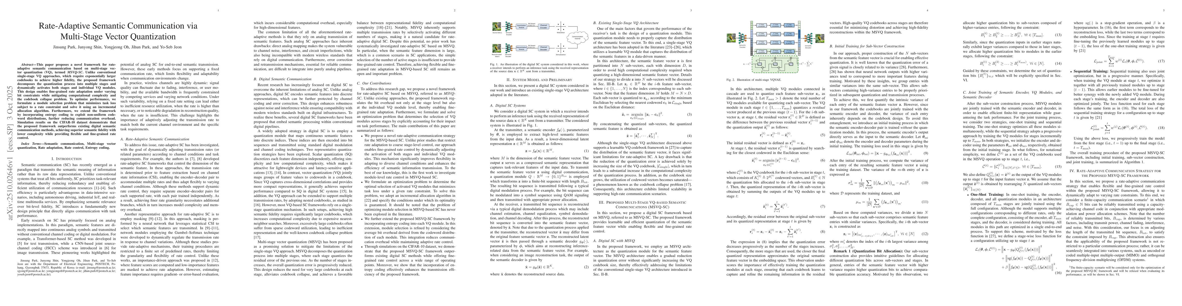 Thumbnail for Rate-Adaptive Semantic Communication via Multi-Stage Vector Quantization