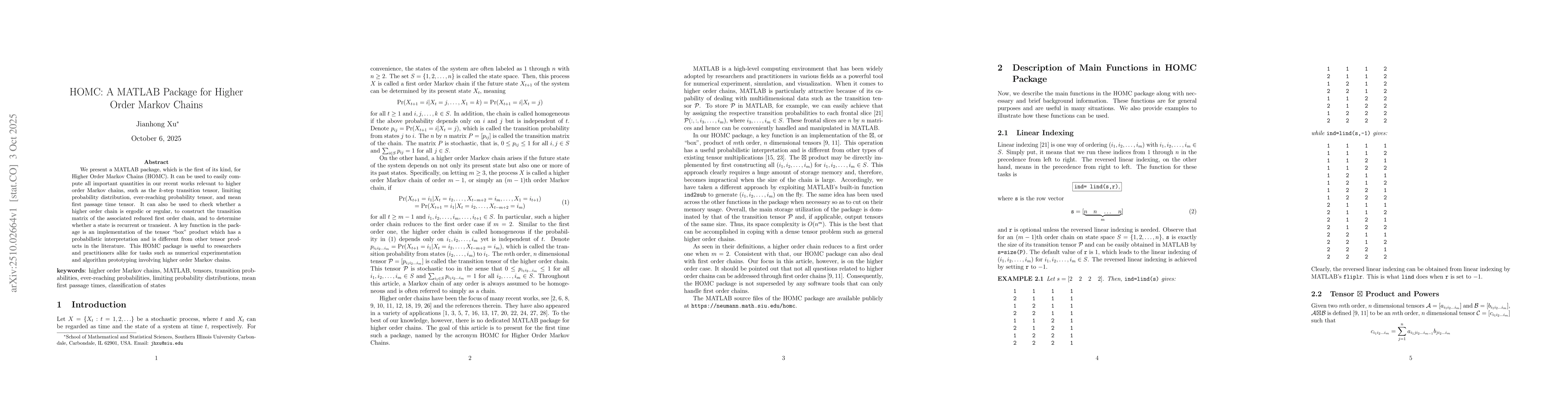 Thumbnail for HOMC: A MATLAB Package for Higher Order Markov Chains