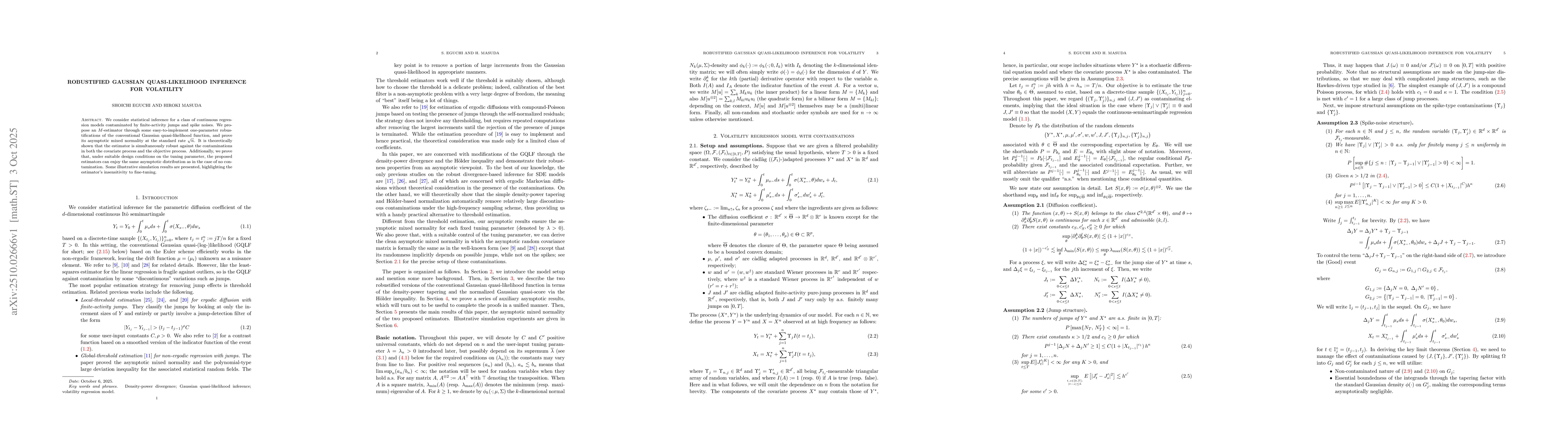 Thumbnail for Robustified Gaussian quasi-likelihood inference for volatility
