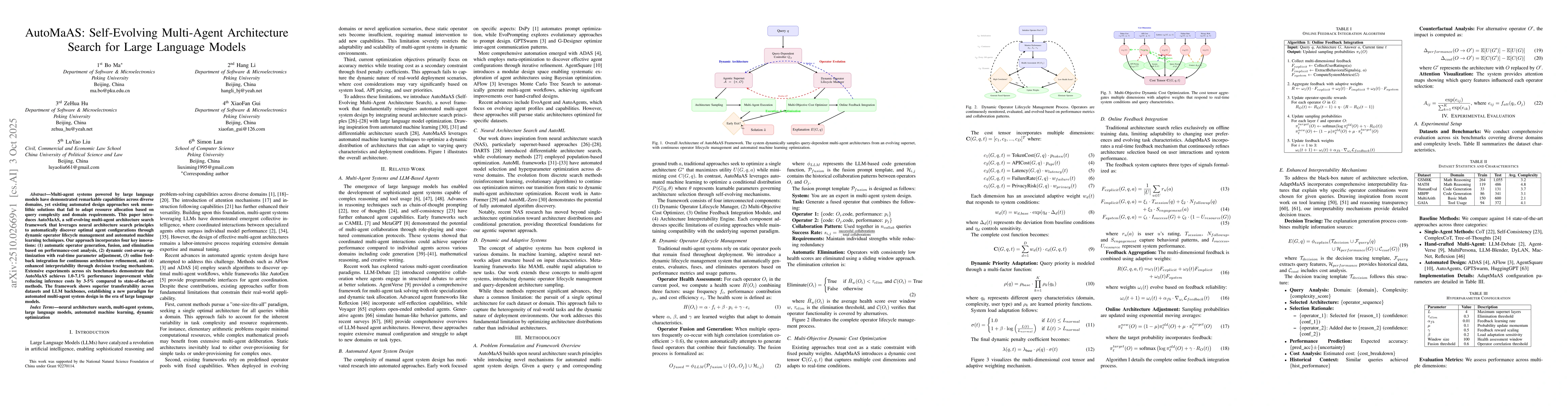 Thumbnail for AutoMaAS: Self-Evolving Multi-Agent Architecture Search for Large
  Language Models