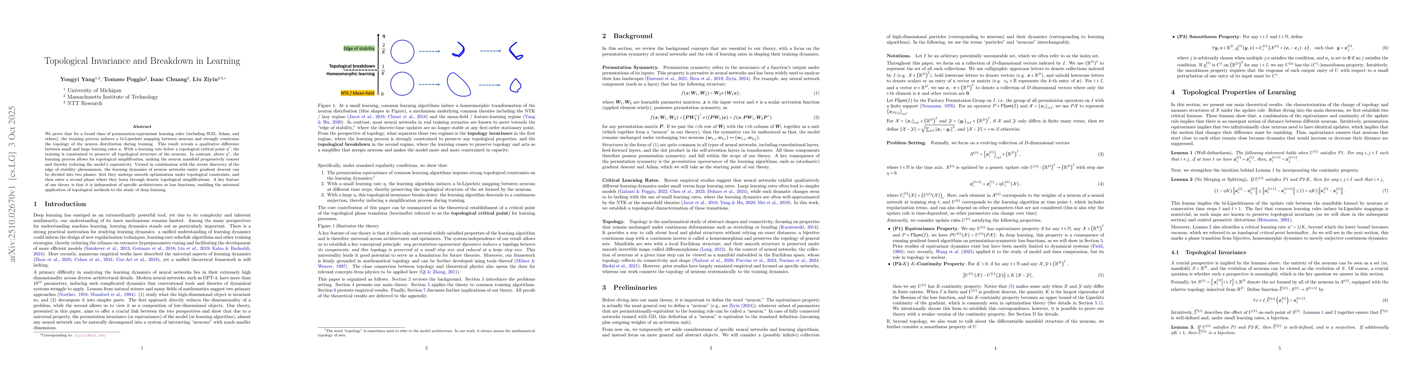 Thumbnail for Topological Invariance and Breakdown in Learning