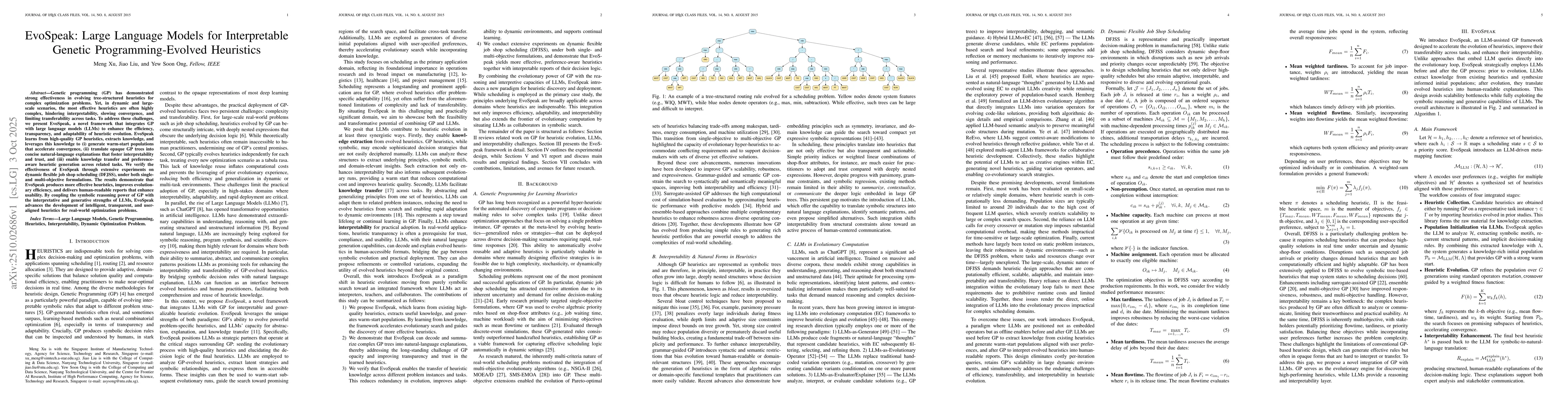 Thumbnail for EvoSpeak: Large Language Models for Interpretable Genetic
  Programming-Evolved Heuristics