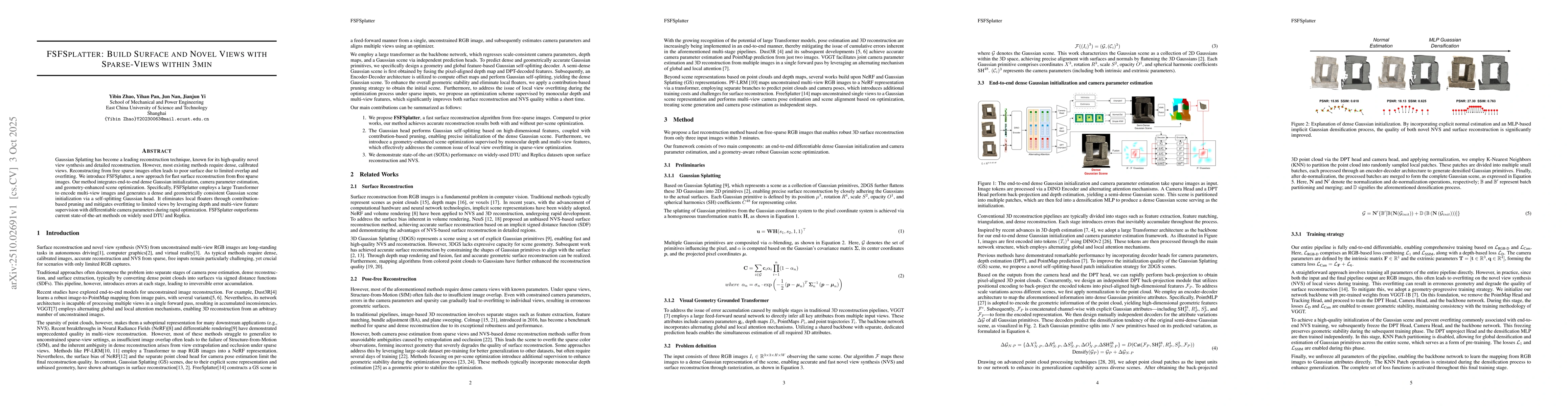 Thumbnail for FSFSplatter: Build Surface and Novel Views with Sparse-Views within 3min