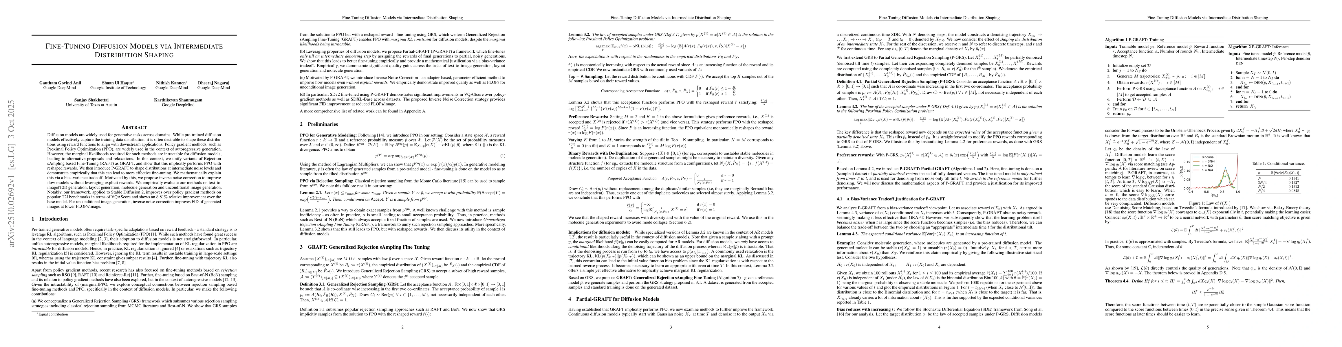 Thumbnail for Fine-Tuning Diffusion Models via Intermediate Distribution Shaping