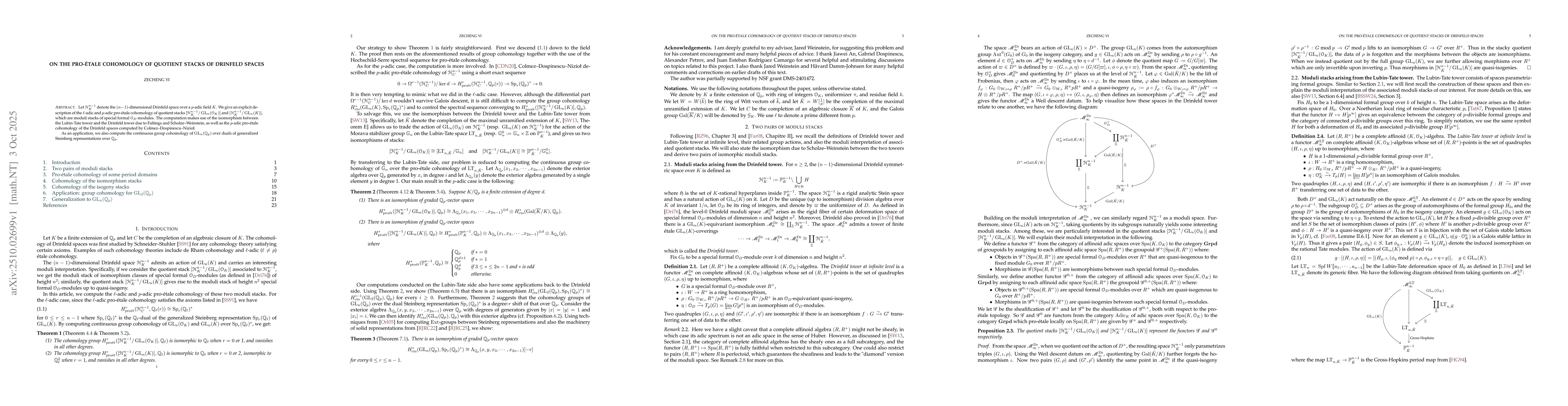 Thumbnail for On the pro-ĂŠtale cohomology of quotient stacks of Drinfeld spaces