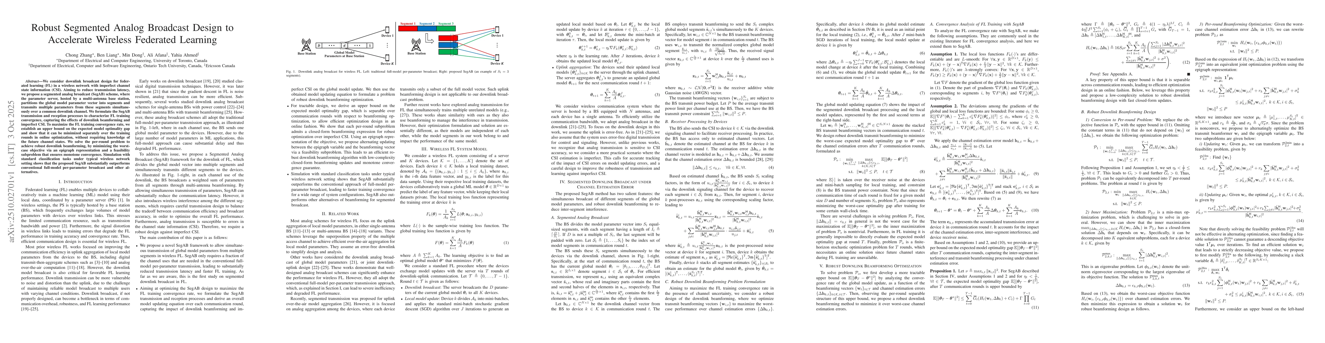 Thumbnail for Robust Segmented Analog Broadcast Design to Accelerate Wireless
  Federated Learning