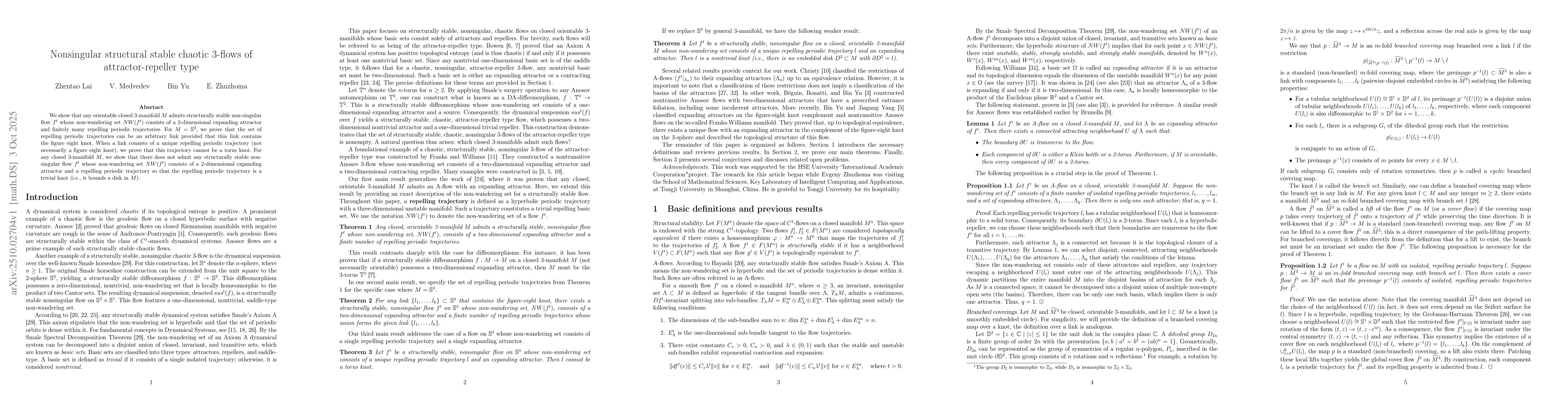 Thumbnail for Nonsingular structural stable chaotic 3-flows of attractor-repeller type