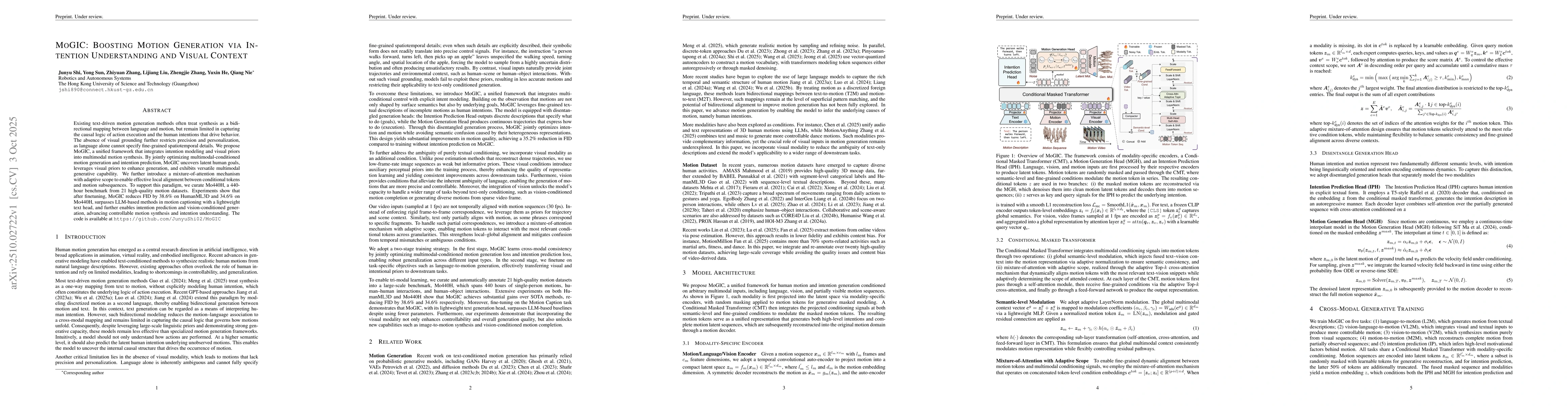 Thumbnail for MoGIC: Boosting Motion Generation via Intention Understanding and Visual
  Context