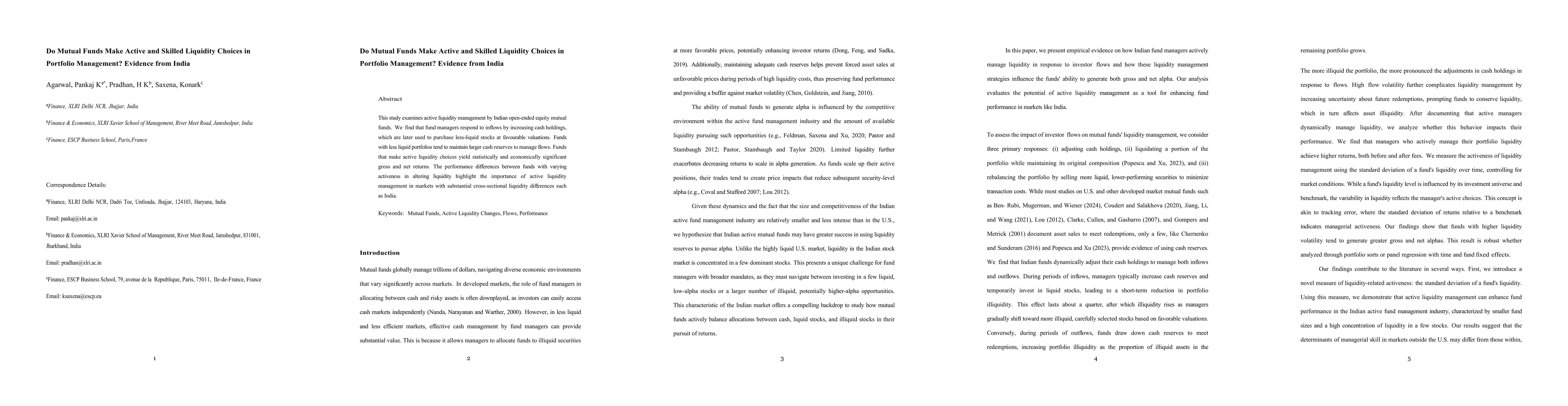 Thumbnail for Do Mutual Funds Make Active and Skilled Liquidity Choices in Portfolio
  Management? Evidence from India