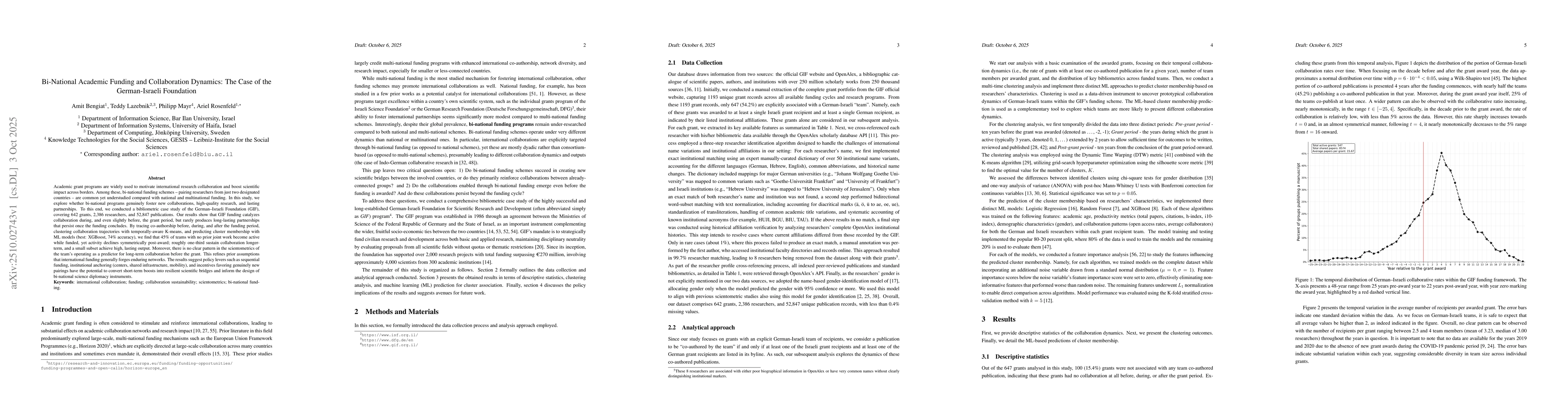 Thumbnail for Bi-National Academic Funding and Collaboration Dynamics: The Case of the
  German-Israeli Foundation