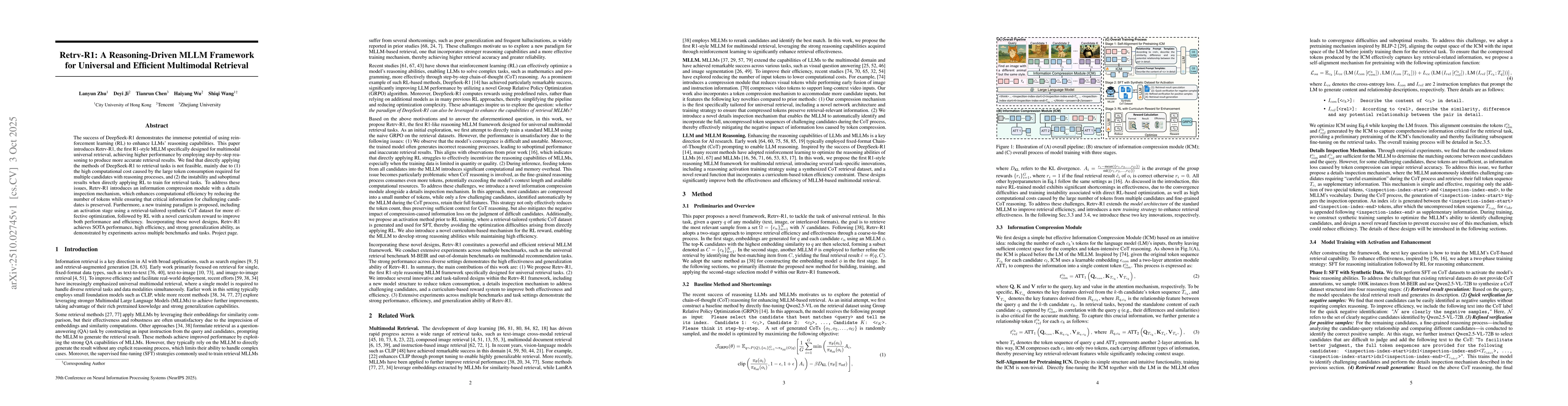 Thumbnail for Retrv-R1: A Reasoning-Driven MLLM Framework for Universal and Efficient
  Multimodal Retrieval