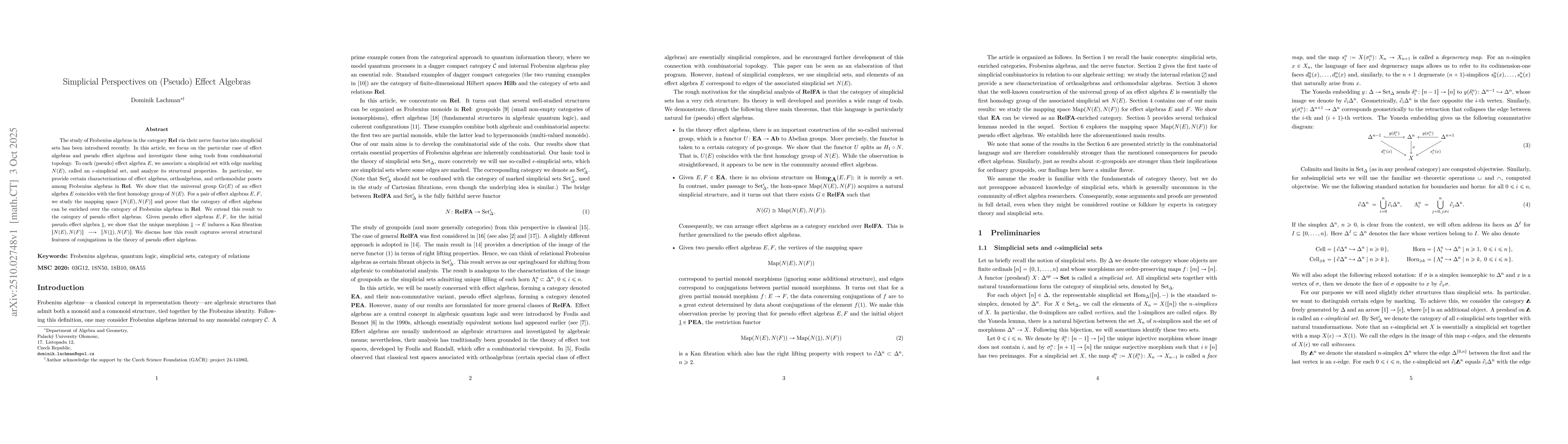 Thumbnail for Simplicial Perspectives on (Pseudo) Effect Algebras