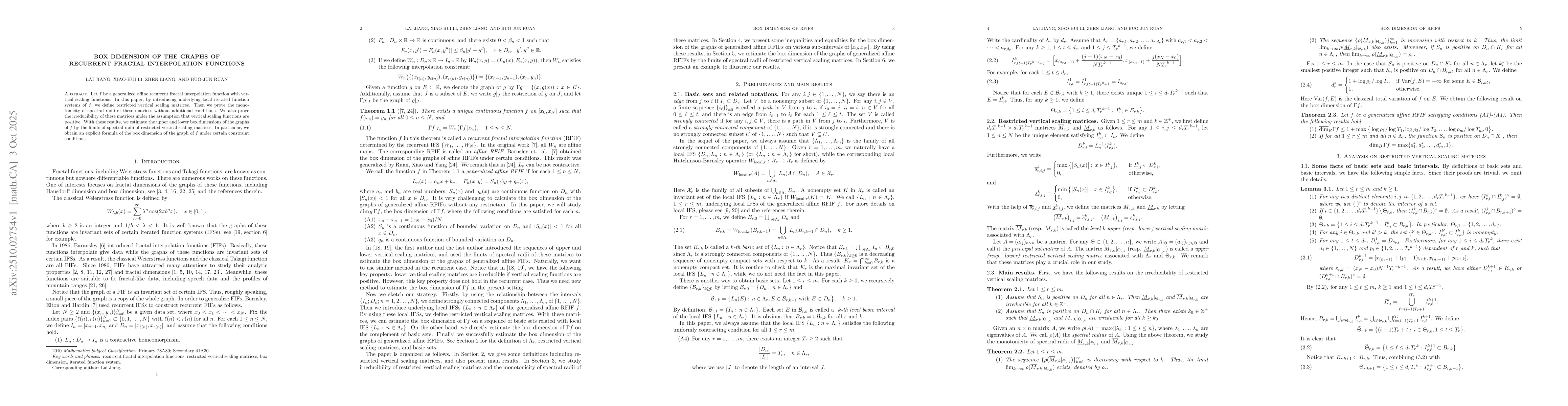 Thumbnail for Box dimension of the graphs of recurrent fractal interpolation functions