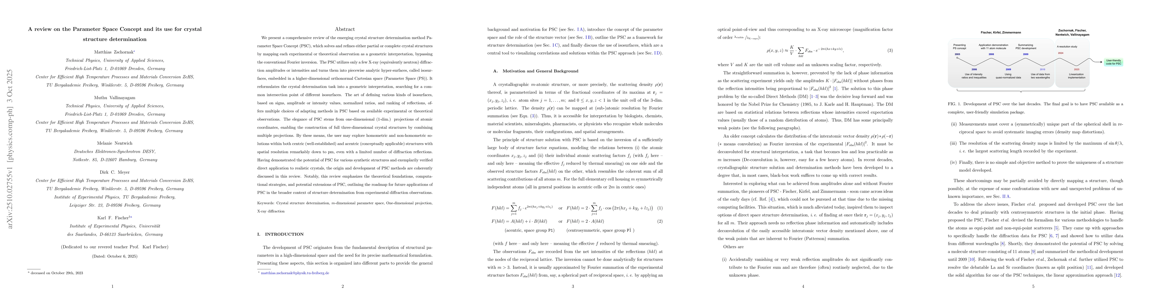 Thumbnail for A review on the Parameter Space Concept and its use for crystal
  structure determination