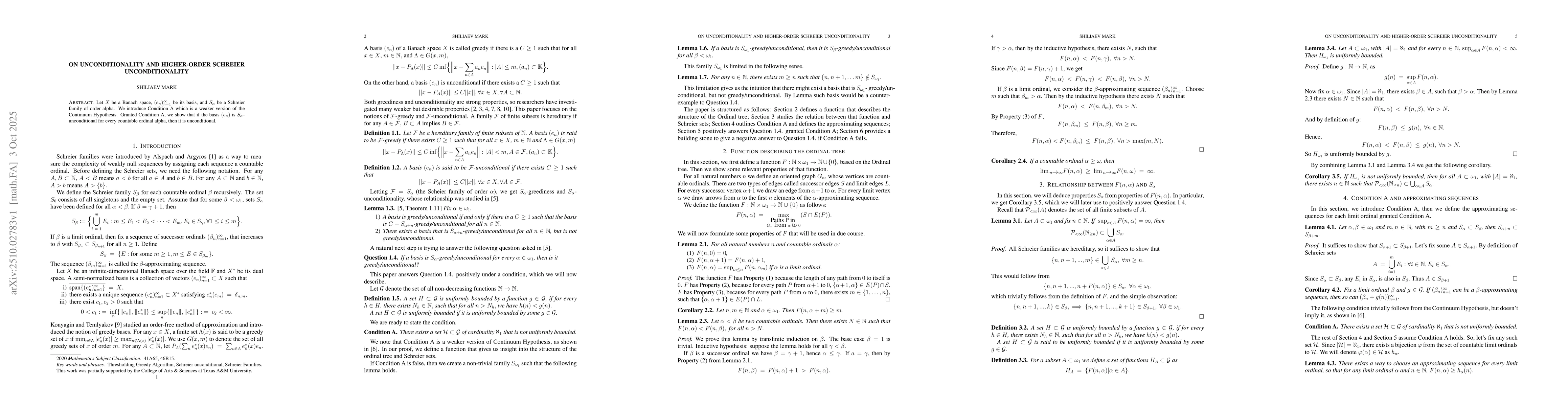 Thumbnail for On Unconditionality and Higher-Order Schreier Unconditionality