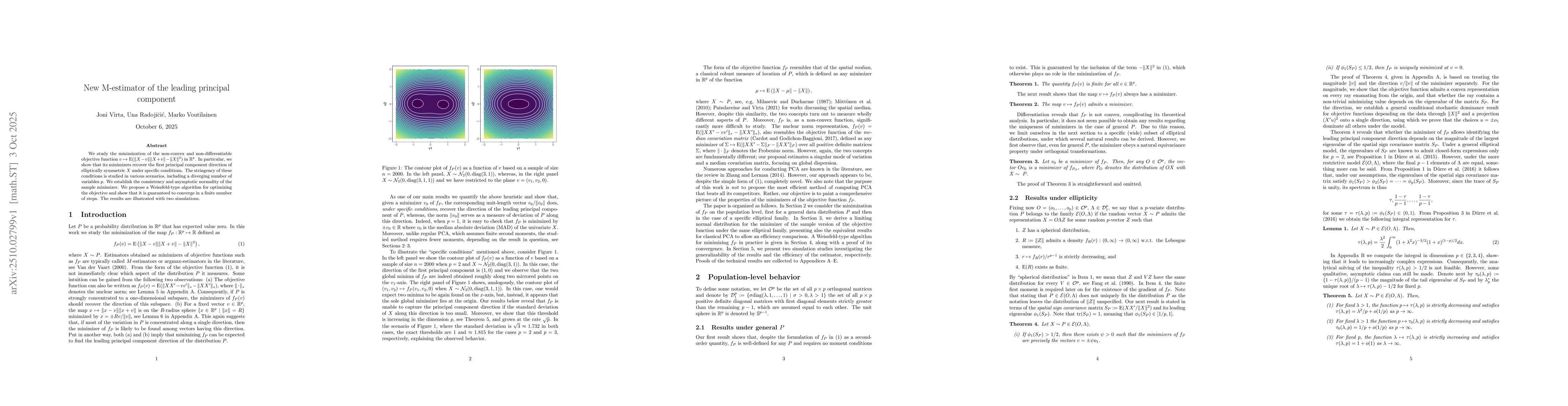 Thumbnail for New M-estimator of the leading principal component
