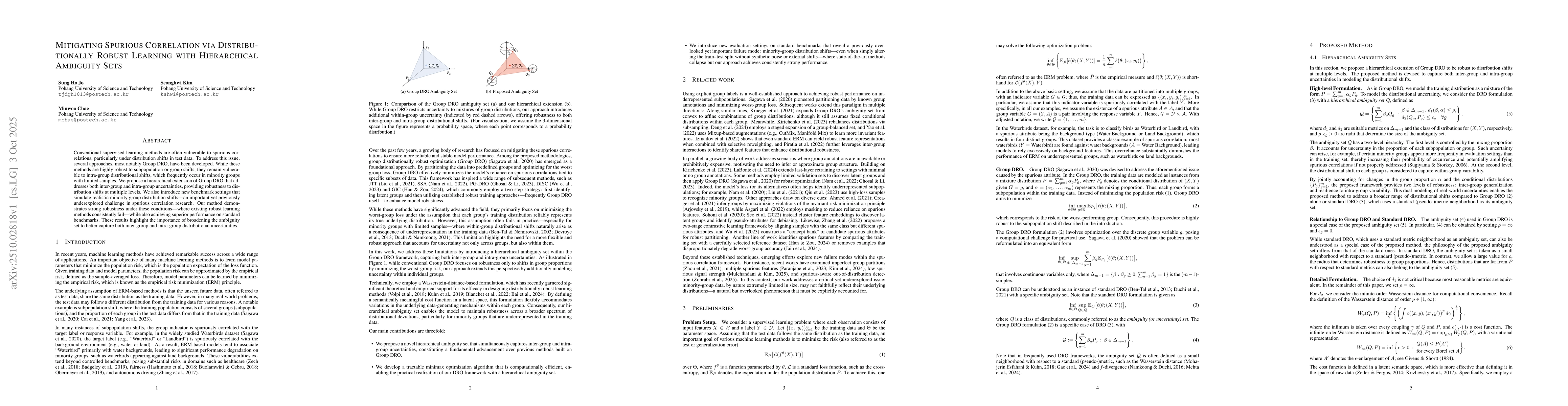 Thumbnail for Mitigating Spurious Correlation via Distributionally Robust Learning
  with Hierarchical Ambiguity Sets